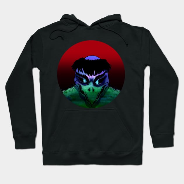 Kappa the mischievous river demon - red sun background Hoodie by mareescatharsis